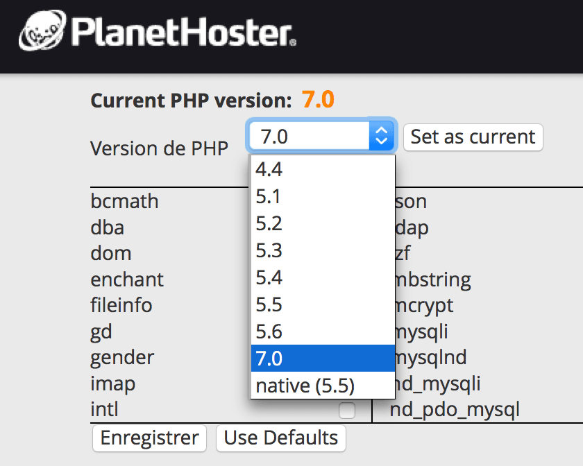 Version-PHP-cPanel