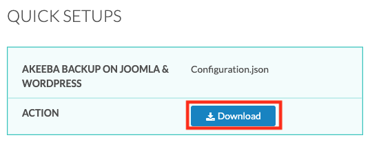 Akeeba backup on Joomla! and WordPress in N0C