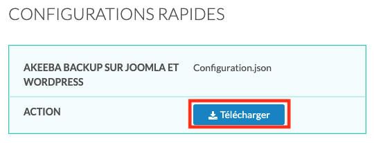 Akeeba backup sur Joomla! et WordPress dans N0C